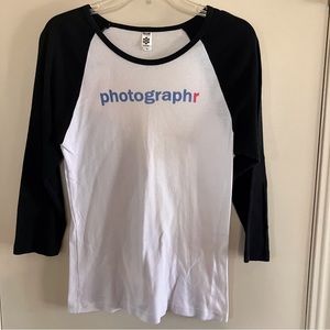 Women’s American Apparel Flickr Baseball style Long sleeved T-shirt Size XL